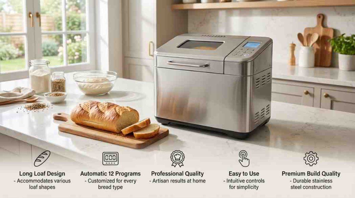 Long Loaf Bread Maker – Automatic 12 Programs